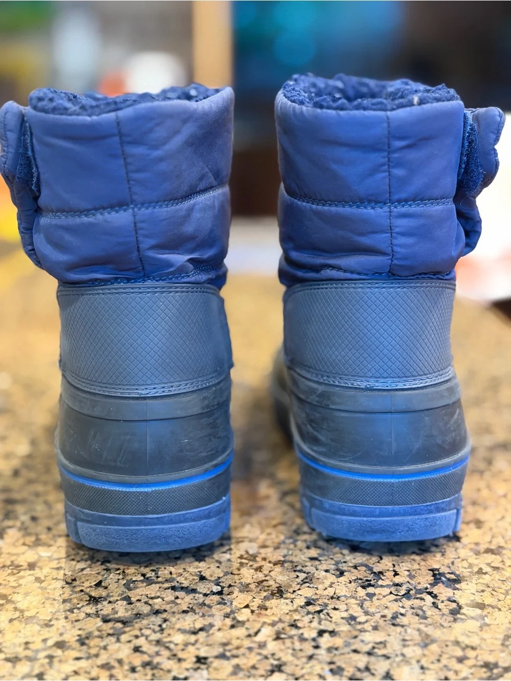 Lands' End Kids' Navy Waterproof frost insulate Snow Boots boys size 2Y